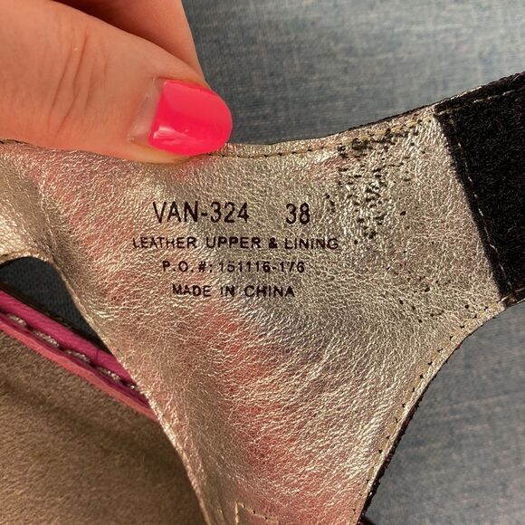 Alegria Vanessa Spiro Purple Geometric Shapes Leather Sandals size 8 - Picture 9 of 10